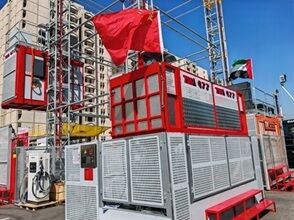 SC160/160 Elevador de material de construção de dois mastros, 30 elevadores de passageiros