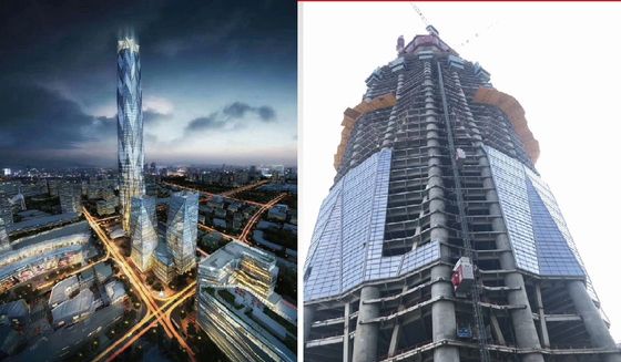 Elevador de elevação de construção com motor inclinado