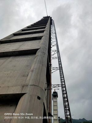 Mastro inclinado de 500 m Elevador para construção de chaminés